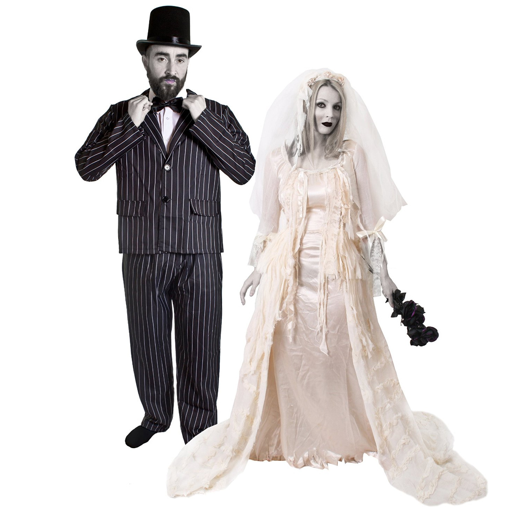 halloween couples bride and groom